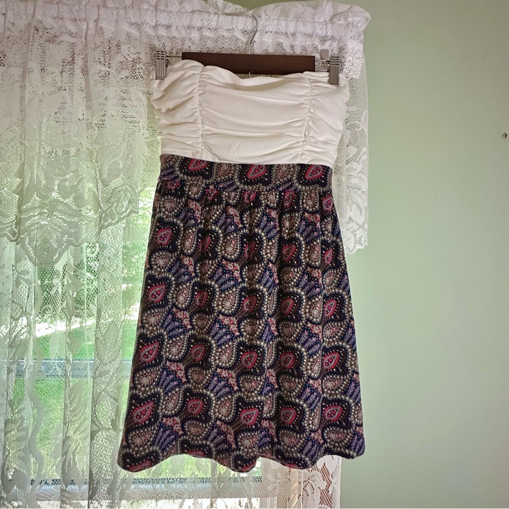 Wet Seal cream and paisley mini dress
